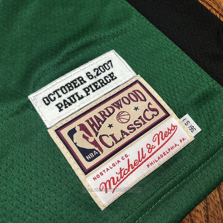 Camiseta Boston Celtics Paul Pierce #34 Hardwood Classics Throwback 2007-08 Verde